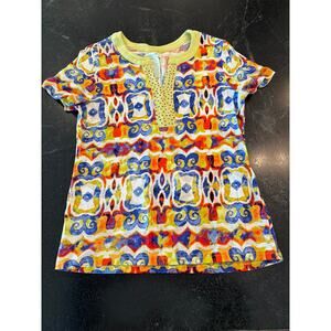 Caribbean Joe v neck short sleeve bright fun shirt   SM